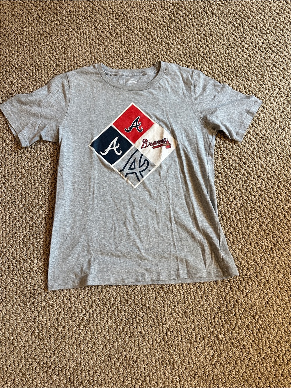 Genuine Merchandise Gray Atlanta Braves Diamond Logo Tee